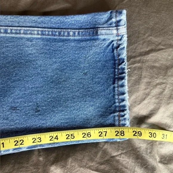 Vtg RUSTLER Thrashed Straight Jeans Mens 33x30 100% Cotton Distressed 90s Denim - Picture 10 of 11